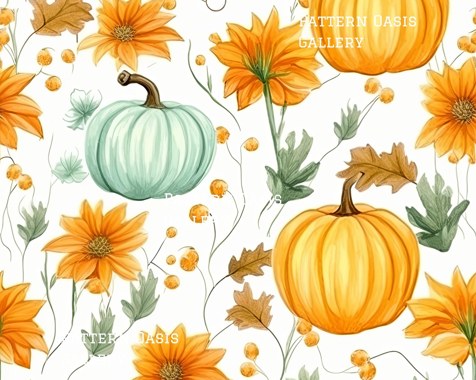 Cottagecore Pumpkins Seamless Digital Paper, Fall Patterns, 20 Designs ...