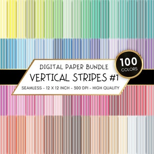 100 Colors Basic Stripes Digital Paper, Seamless Colorful Striped ...