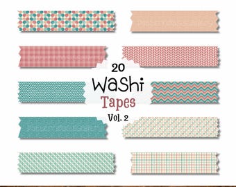 Digital Washi Tape Clipart, Retro Colors, Washi Tape For Digital Planner, Goodnotes, PNGs, Planner Tape, Washi Tape Clipart Set, Vol. 2