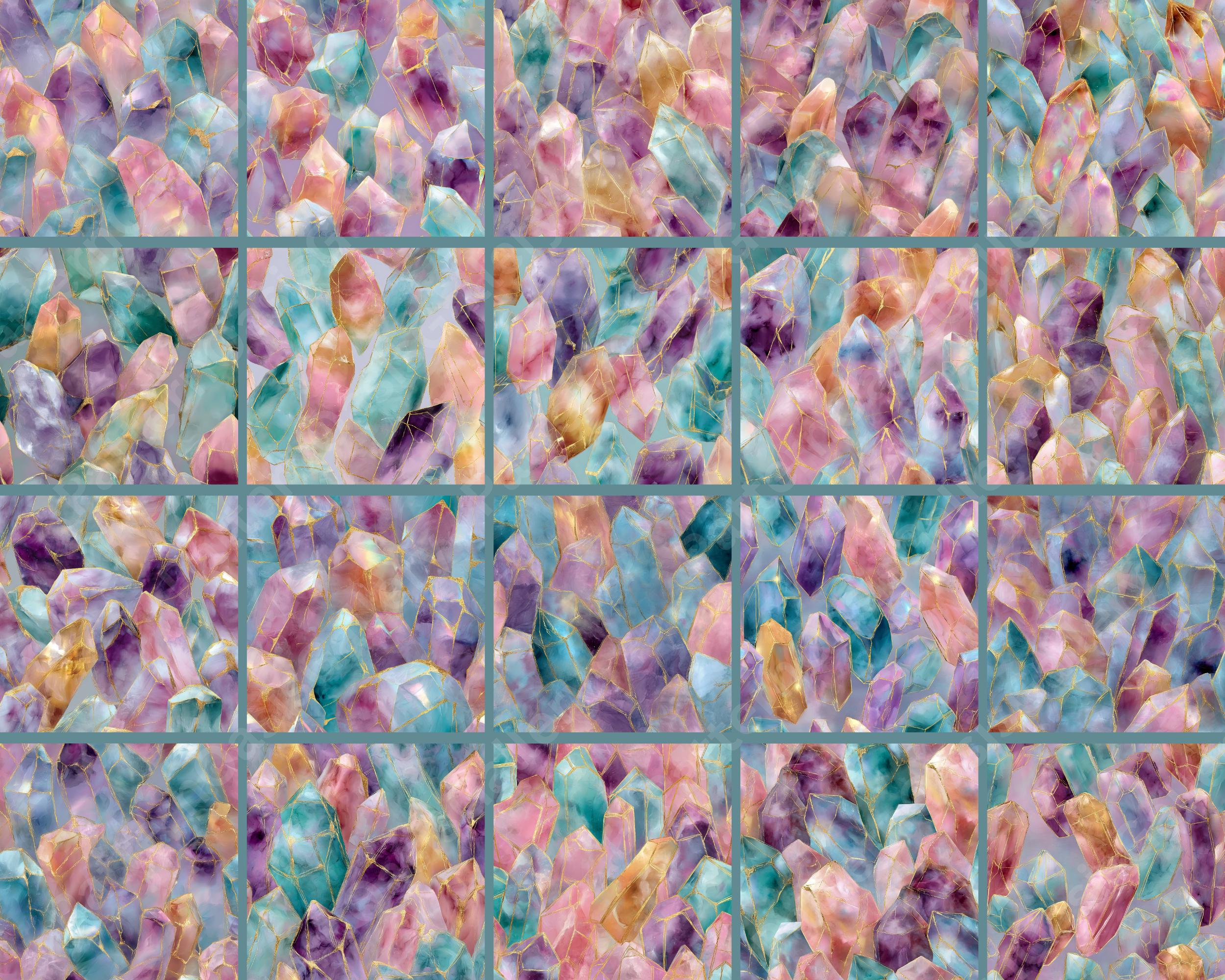 Crystal Texture SEAMLESS Digital Paper, Abstract Crystal Pattern ...