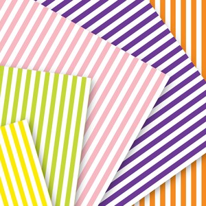 100 Colors Basic Stripes Digital Paper, Seamless Colorful Striped ...