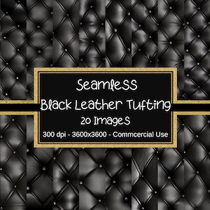 Leder Tufting-Digitalpapier, Schattierungen von Schwarz, getuftete digitale Papiertexturen, strukturierte Polsterhintergründe, luxuriöses getuftetes Leder
