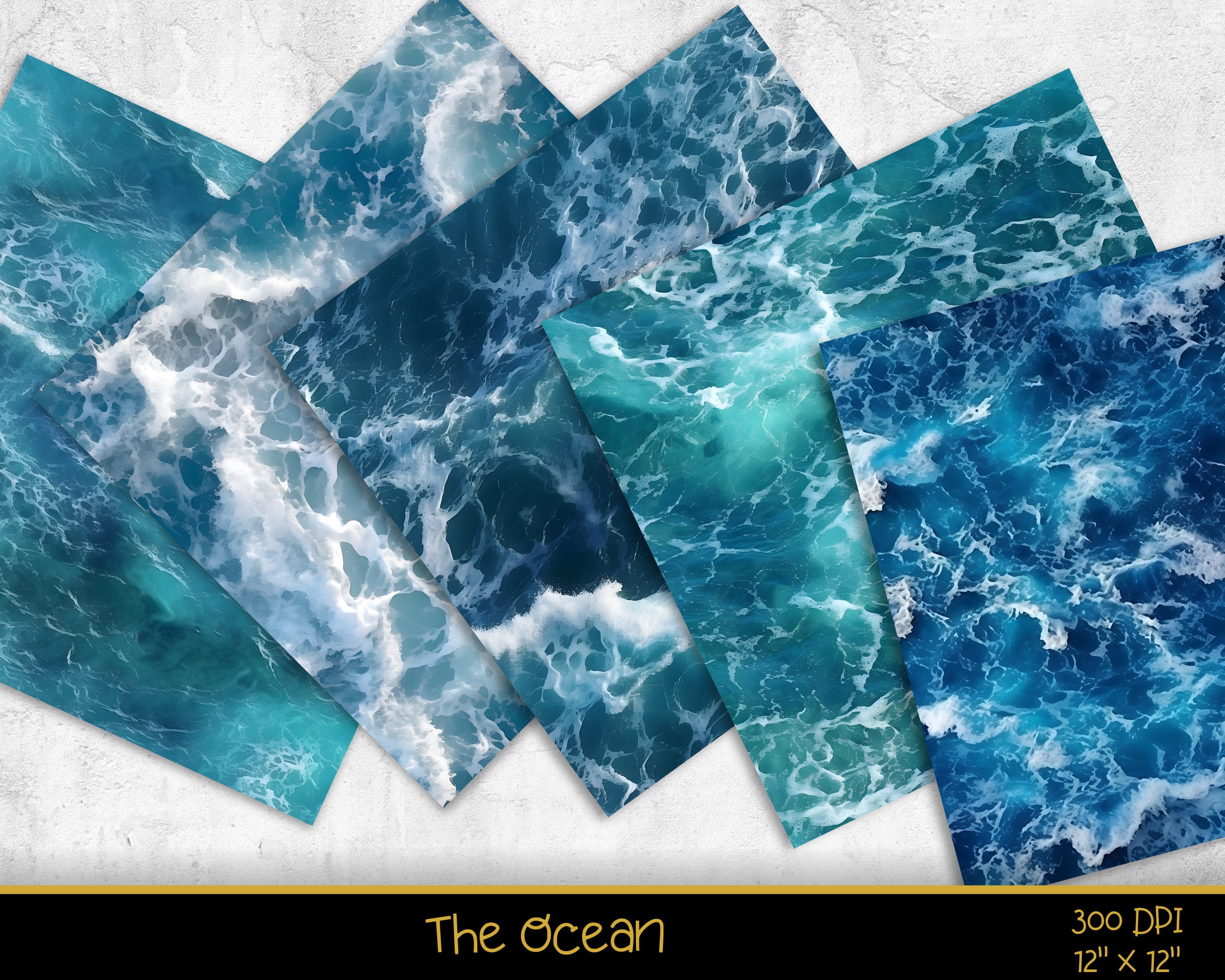 Ocean Water Digital Paper - 20 Seamless Digital Paper Patterns ...