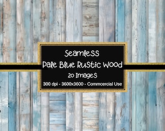 Pale Blue Rustic Wood Textures, Scrapbook Paper (Digital Download)
