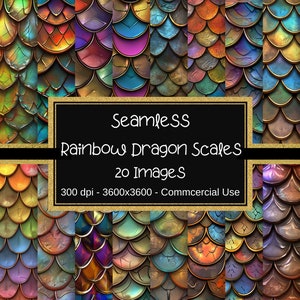 Dragon Scales Seamless Digital Paper, Rainbow Bronze Dragon Scales, Dragon Scale Textures, Mermaid Scale Patterns, Invitation Backgrounds