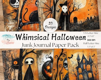 Halloween Junk Journal Kit, Gruseliges druckbares Papier (Digitaler Download)