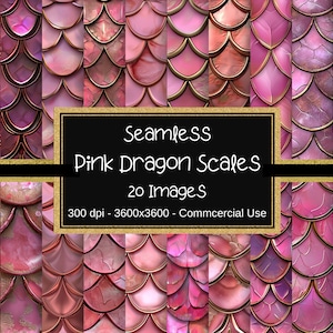Dragon Scales Seamless Digital Paper, Pink Bronze Dragon Scales, Dragon Scale Textures, Mermaid Scale Patterns, Invitation Backgrounds