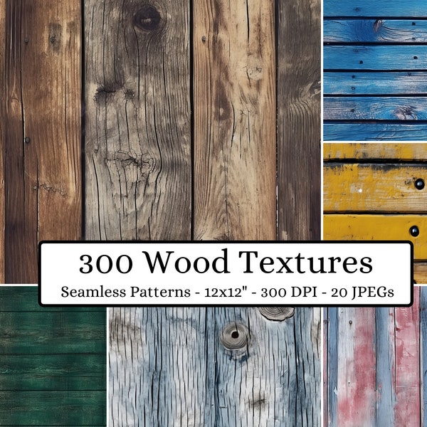 300+ Wood Texture Seamless Patterns, Shabby Chic Distressed Wood Plank, Rustic Wood Background, Digital Paper, Commercial Use, Scrapbooking