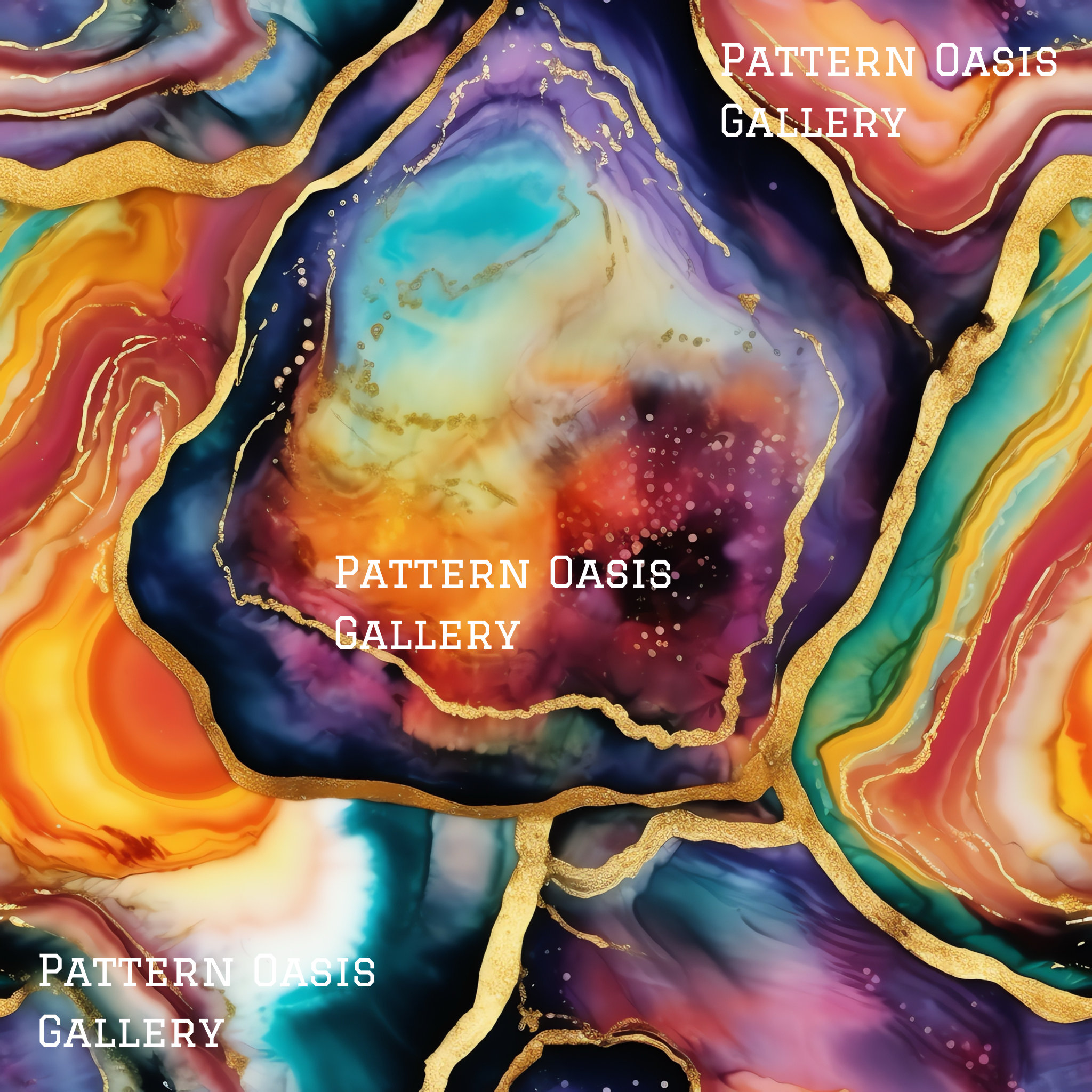Rainbow Agate Seamless Patterns, Watercolor Rainbow Agate Digital Paper ...