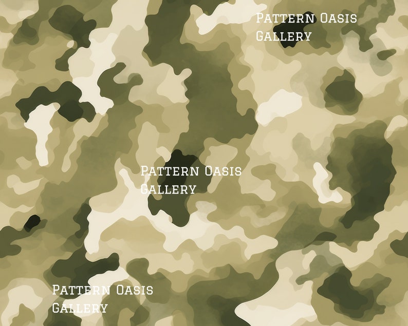 Green Camouflage Digital Paper Pack, Seamless Military Backgrounds ...