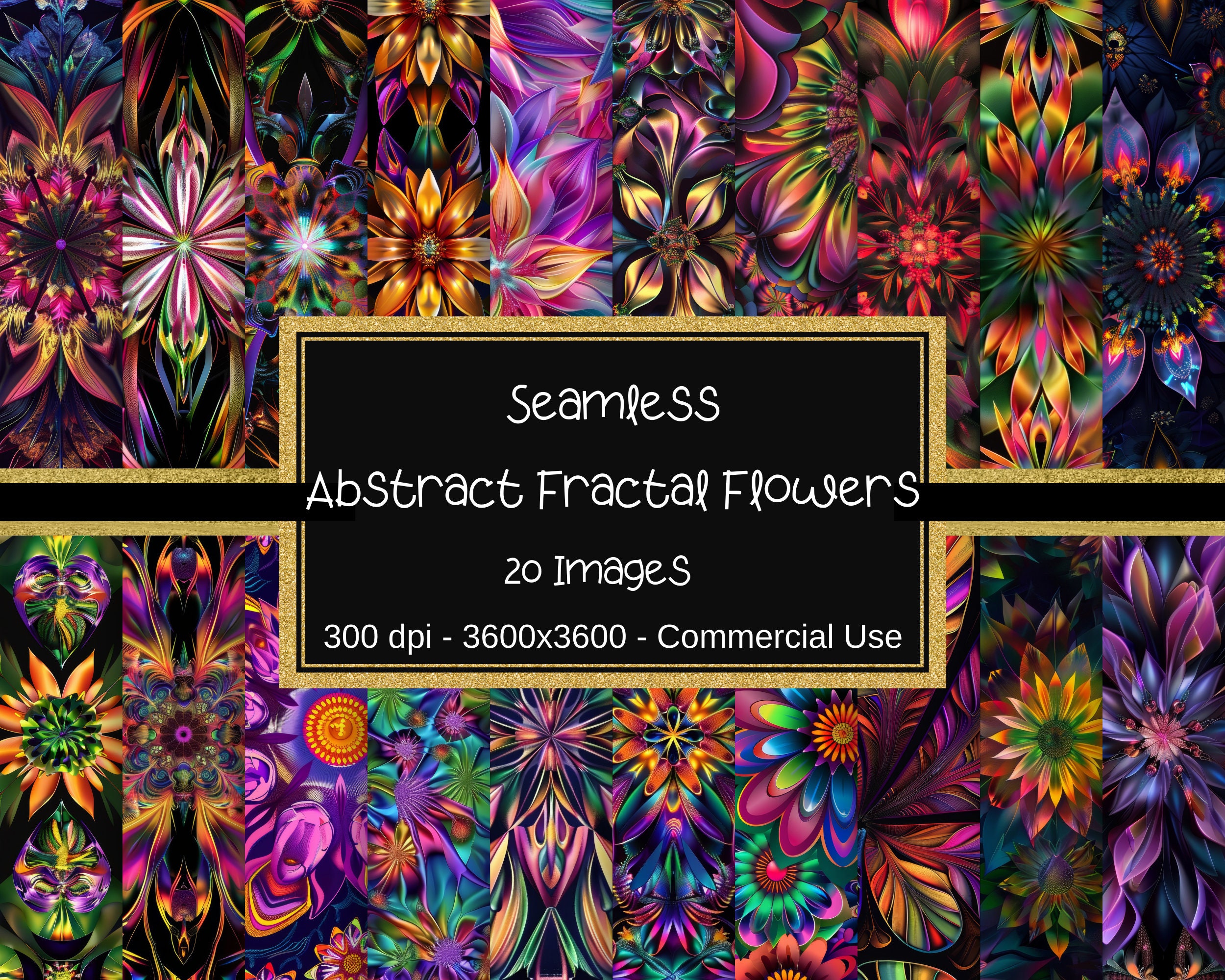 中華のおせち贈り物 Fractal 20 Patterns, Fractal Papers, Digital Seamless Flower トップス
