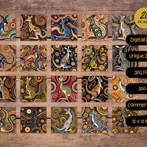 Puede incluir: 20 dise&ntilde;os digitales de papel con patrones &uacute;nicos con canguros en una variedad de colores y estilos. Los dise&ntilde;os est&aacute;n en formato JPG, 300 dpi y miden 12 pulgadas por 12 pulgadas.