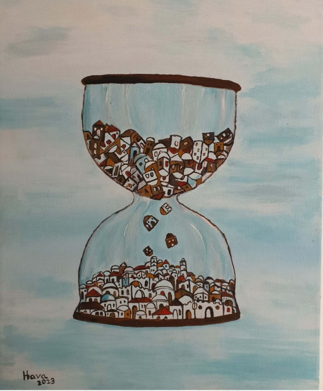 Geula Israel Hourglass # Judaica # Jerusalem # Oil Painting # Coming of Messiah ...