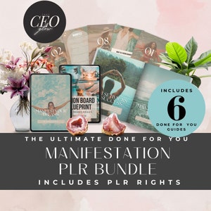 PLR Manifestation Bundle, Manifest Geld Ebook, Done for You Digitale Produkte Manifest Ratgeber, Manifestation Planer, Dankbarkeit Journal