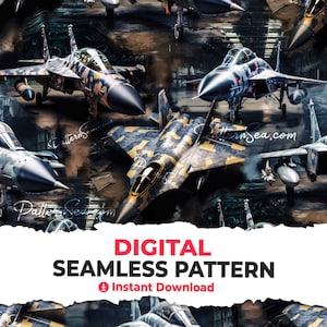 Kampfjets Musterdesign: Sublimationsdatei, Tumbler Wrap (Digital)