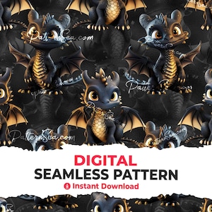 Dragon Digital Seamless Pattern File Papers Sublimation Sublimate File Cake Topper Tumbler Wrap Design