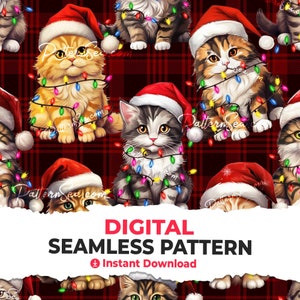 Cat Digital Seamless Pattern File Papers Sublimation Sublimate File Cake Topper Tumbler Wrap Design