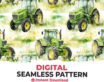 Tractor Digital Seamless Pattern File Papers Sublimation Sublimate File Cake Topper Tumbler Wrap Design Printable Digital Paper