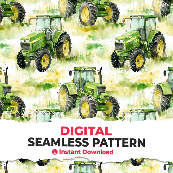 Tractor Seamless Pattern: Sublimation File, Tumbler Wrap (Digital)