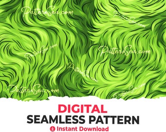 Green Fur Christmas Digital Seamless Pattern File Papers Sublimation Sublimate File Cake Topper Tumbler Wrap Design Printable Digital Paper