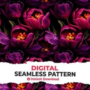 Tulpe nahtlose druckbare digitale Muster Papier Sublimation Sublimate Datei, DTF Tumbler Wrap Design, digitales Papier