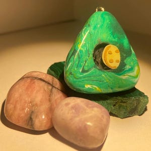 Handmade polymer clay worry stones, art Coraline inspired gift/decor Seeing stone