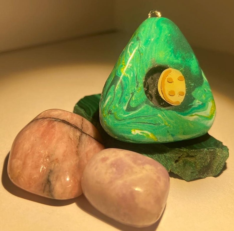 Handmade polymer clay worry stones, art Coraline inspired gift/decor Seeing stone
