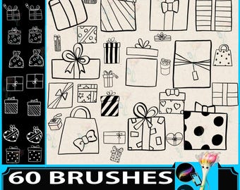 Procreate Brush Set: Birthday Gift, Photoshop Stamps