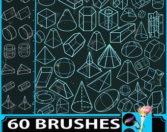 Conjunto de pinceles de perspectiva de Procreate: herramientas de dibujo geométrico para artistas