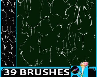 Anime Liquid Brushes for Procreate & Photoshop: Manga Splash Stamps (Digital Download)
