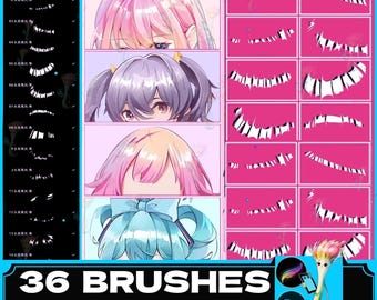 Procreate Hair Highlights Brush Pack: Anime Gloss Effects (PS Brush)