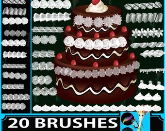 Set de pinceles para alimentos de Procreate: sellos para pasteles y repostería