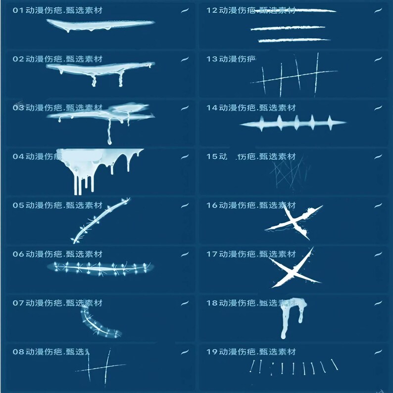 Procreate Scar Brushes: Cartoon Anime Wound Illustration (PS Brush) - Etsy