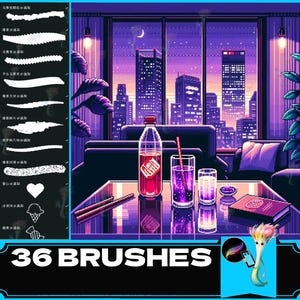 Conjunto de pinceles de Pixel Art para Procreate: sellos Glitch y Blender