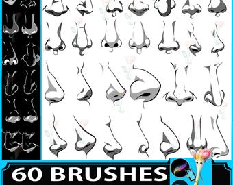Procreate Nose & Portrait Brush Set: Anime Manga Style