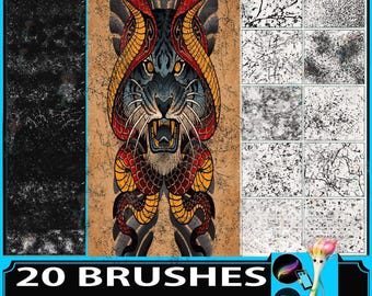 Retro Texture Brush Set: Old Rust, Noise Detail - Procreate & Photoshop