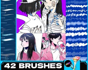 Procreate Brush Set: Retro American & Japanese Anime Comics