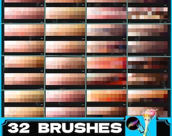 Procreate Color Palette: Anime Portrait Skin Tones (32 Colors)