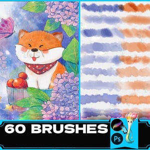 Procreate & Photoshop Brushes: Ancient Style Watercolor, Ink, Texture (PS Brushes) (Digital Download)
