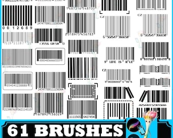 Barcode PS & Procreate, Retail Labels Cyberpunk Elements Packaging Design Product Codes