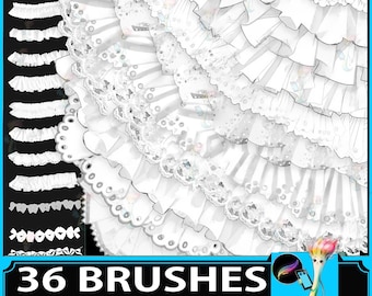 Procreate Ruffle & Lace Brushes: Clothing Design Brush Set