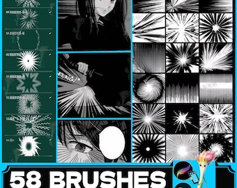 Procreate Comic & Manga Brush Set: iPad Anime Storyboard Maker