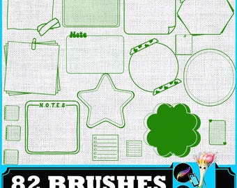 Sticky Notes, PS & Procreate,Sticky Notes Digital Planner Stamps Memo Brushes Bullet Journal Elements To-Do Lists Washi Tape Frames