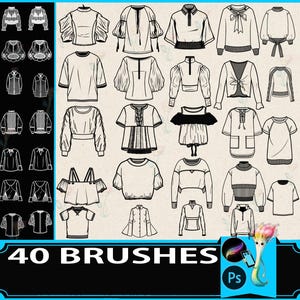 textile brushes, clothes procreate, fabric procreate, clothes brush, photoshop clothes, top procreate, clothes pattern