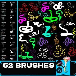 Snake Procreate Brush Set: Hand-Painted Tattoo & Line Art