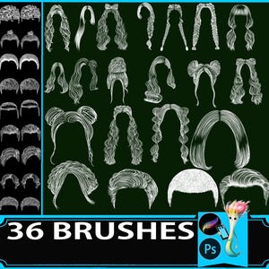 Procreate Hair Brush Set: Curls, Styles, & Cuts