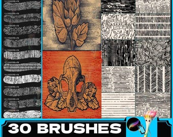Procreate Brush Set: Animation, Engraving, Retro (Procreate Brushes)