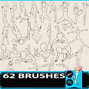 procreate brush ps brush female comic body male human body structure posture character copy body,female body poses brushes. Digital brushes
