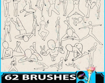 Figuurtekenen Poses Borstels, Procreate & Photoshop (digitale penselen)