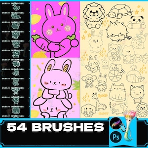 procreate brush, ps brush, version cute fan circle cartoon, decoration expression pack watermark handbook hand-painted avatar, brushes stamp